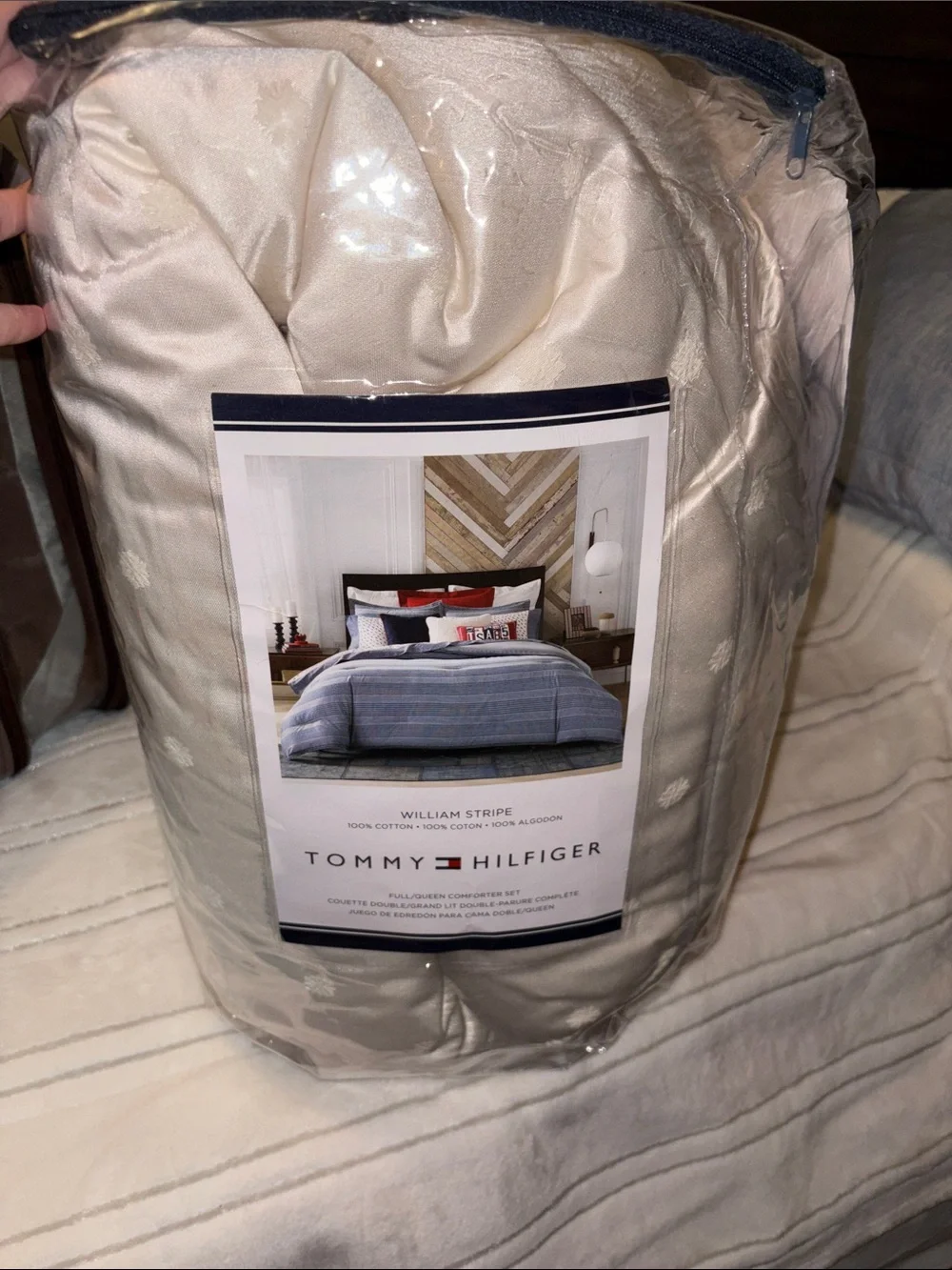 Tommy Hilfiger Cream William Stripe Comforter Set